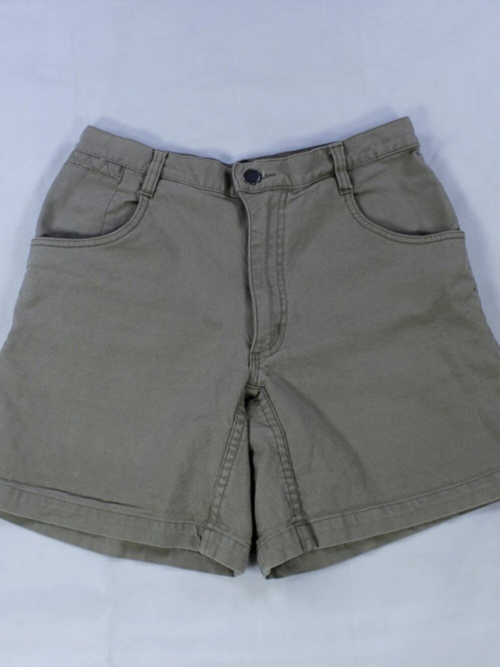 Ibex Vintage High-Waisted Canvas Cotton Shorts for Women, Size 8